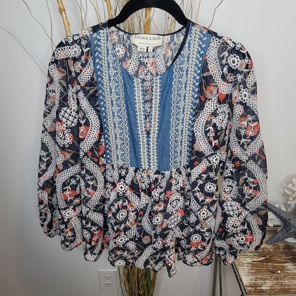 Sachin & Babi X Anthropologie Blouse Womens Small